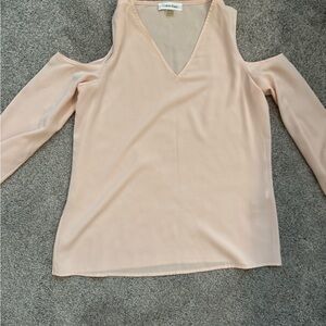 Calvin Klein Women's Light Pink Cold Shoulder Blouse